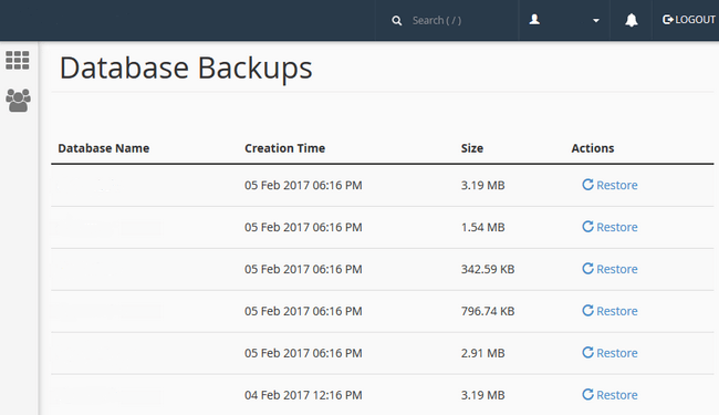 Restore cPanel Database